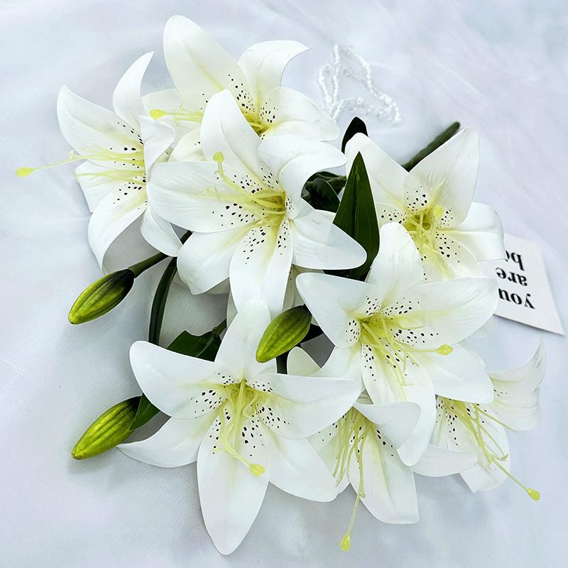 Lily Artificial Lilium Brownii Var Viridulum Flower Reproduction With 3d Printing For Interior Design And Gift Use