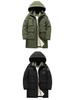 Men's Plus Size Hooded Winter Jacket - Thick, Plush, Water/Wind/Cold-Resistant, Mid-Length for Larger Sizes