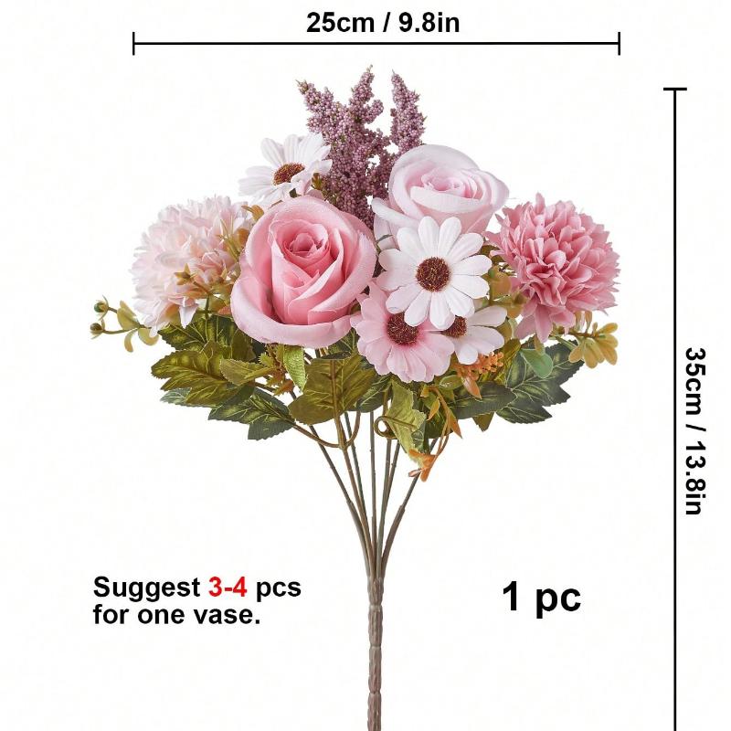 1 szt. Sztuczne kwiaty Fałszywe róże Bukiet kwiatów Jedwabne stokrotki Mniszek lekarski Kwiaty Hurtowe Na ślub Dekoracja domu Impreza Dekoracje stołu, Walentynki