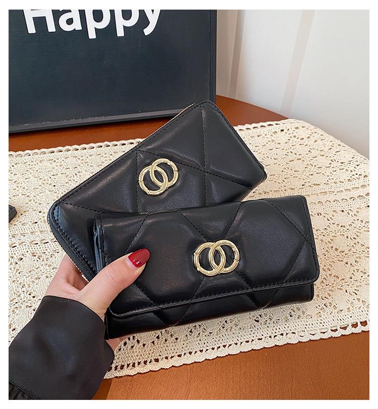 

Chic Scalloped Check Stitched Wallet 20*10*2 чёрный