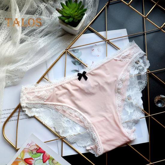 Damen-Unterwäsche aus Eisseide, sexy, niedrige Taille, Spitzenhöschen, nahtlos, unsichtbar, atmungsaktiv, Stretch-Unterhose