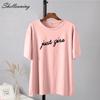 Shellsuning tricouri casual largi femei vara la modă din bumbac Harajuku tricouri grafice femei simple cu mânecă scurtă cu litere imprimate