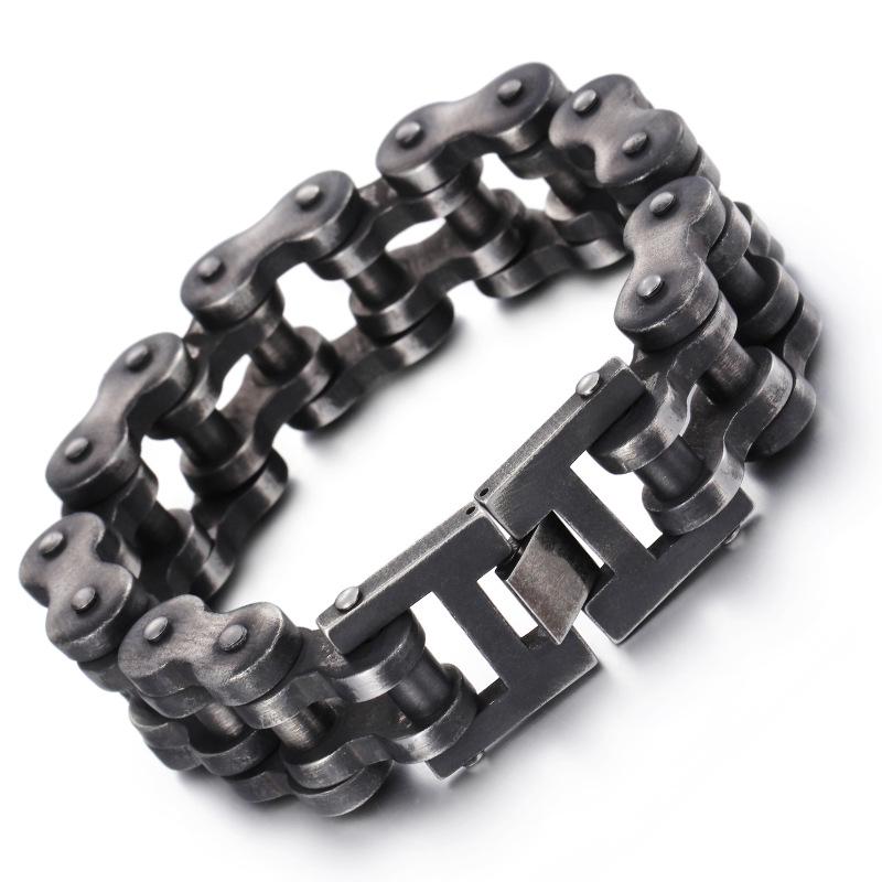 Men's Hip Hop 22mm Titanium Steel Bicycle Chain Bracelet