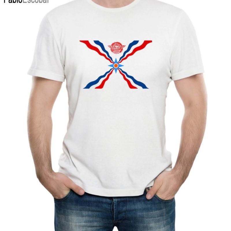 Assyrian Flag T-Shirt Classical Short Sleeve T-Shirt Men Slim Fit T-Shirt Men O-Neck Tees T Shirt Design Online