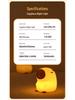 Smart Capybara Night Light: Seven-Color Patting Lamp and Birthday Gift Ornament for Bedroom