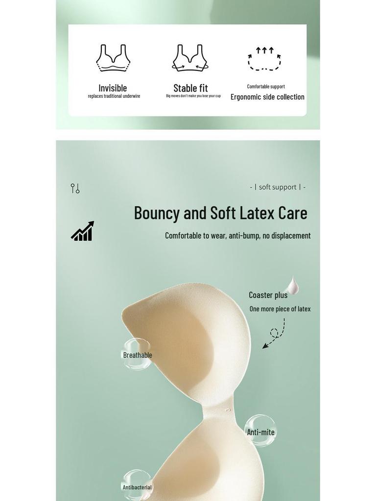B78 Original Soft Support Seamless Jelly Strips Wire-free Anti-Sagging Latex Bra for Small Busts