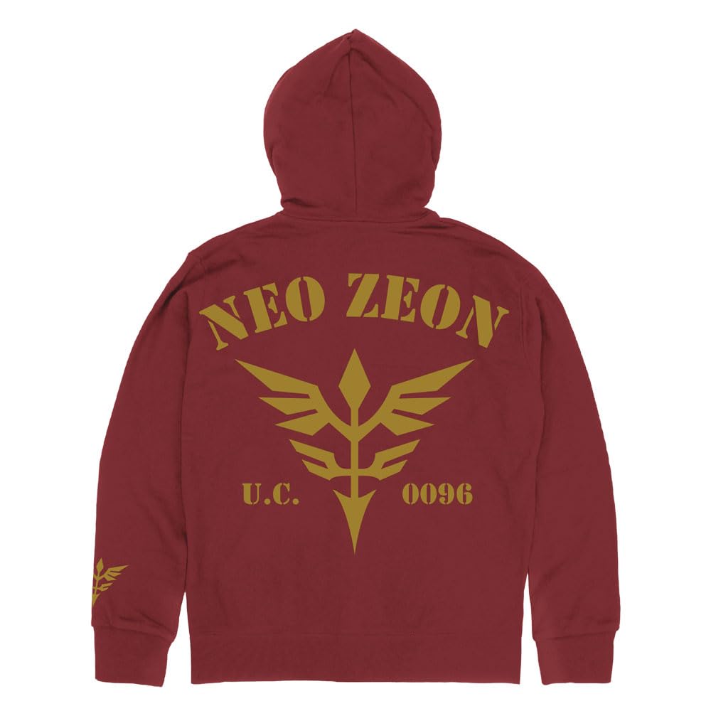[Official] COSPA Mobile Suit Gundam UC (Unicorn) Neo Zeon U.C. 0096 Zip Hoodie, Burgundy, Size L