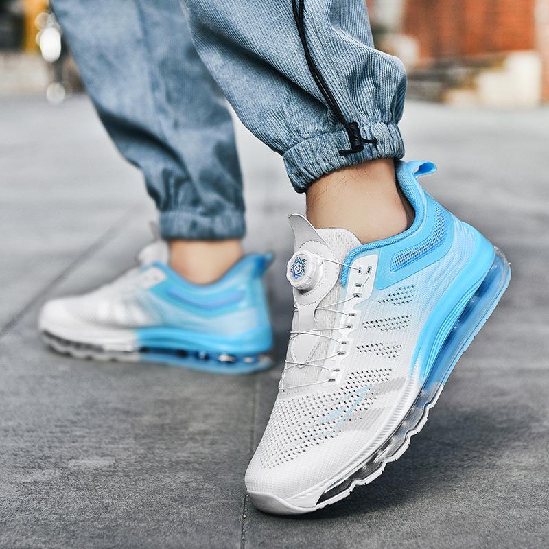 Sneakers new rotating button casual shoes men's air cushion running shoes large size shoes mesh shoes fashion casual shoes