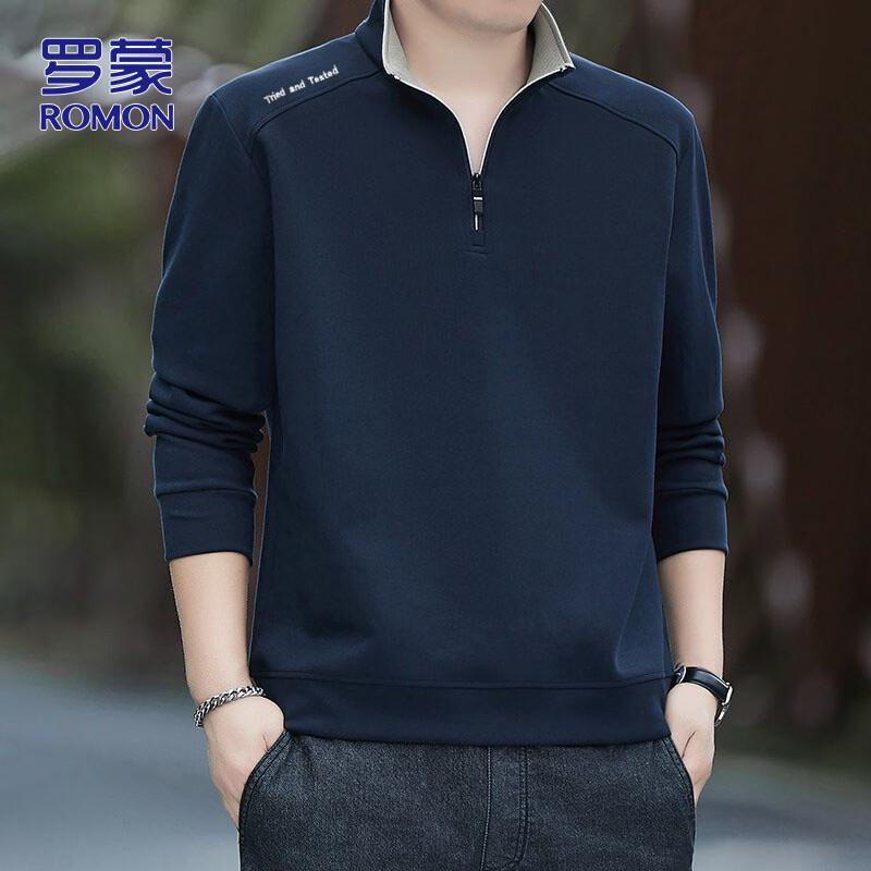 Romon Men s Business Casual Stand-Collar Pullover Sweatshirt XL 4130₽