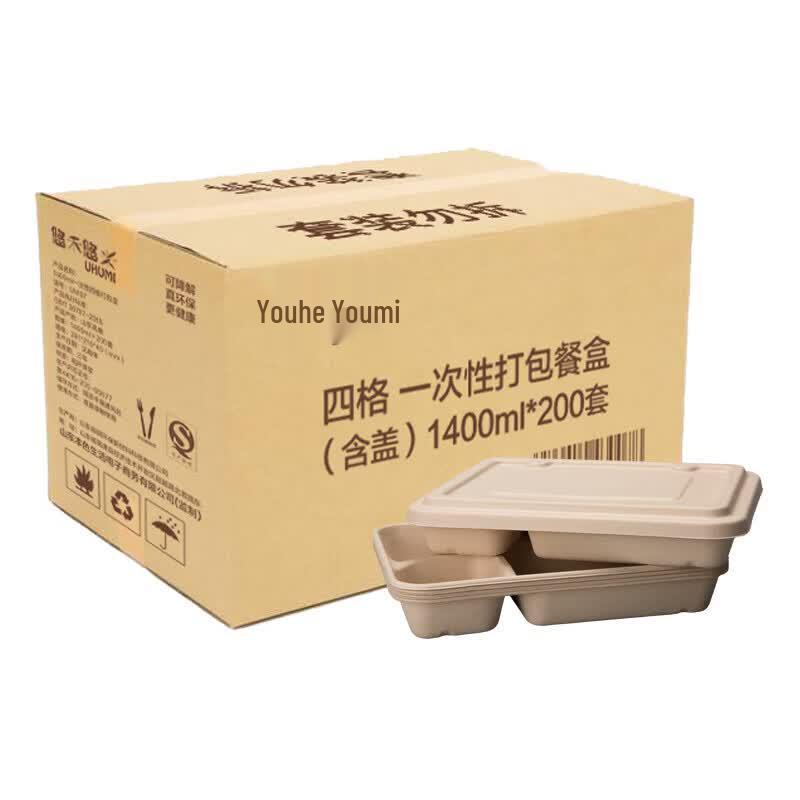 Eco-Friendly 4-Compartment Disposable Lunch Box