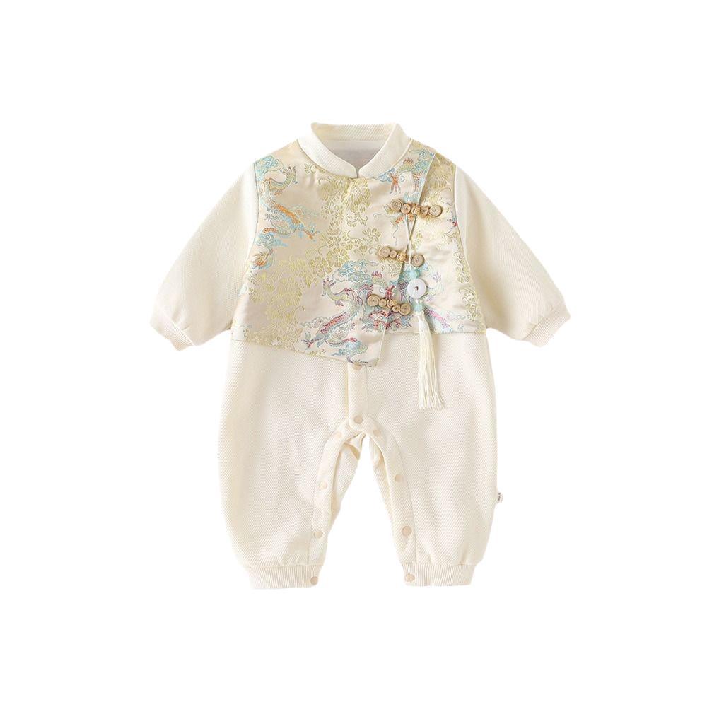 Autumn Long Sleeve Baby Hanfu Romper - Chinese Style Tang Suit for Newborns