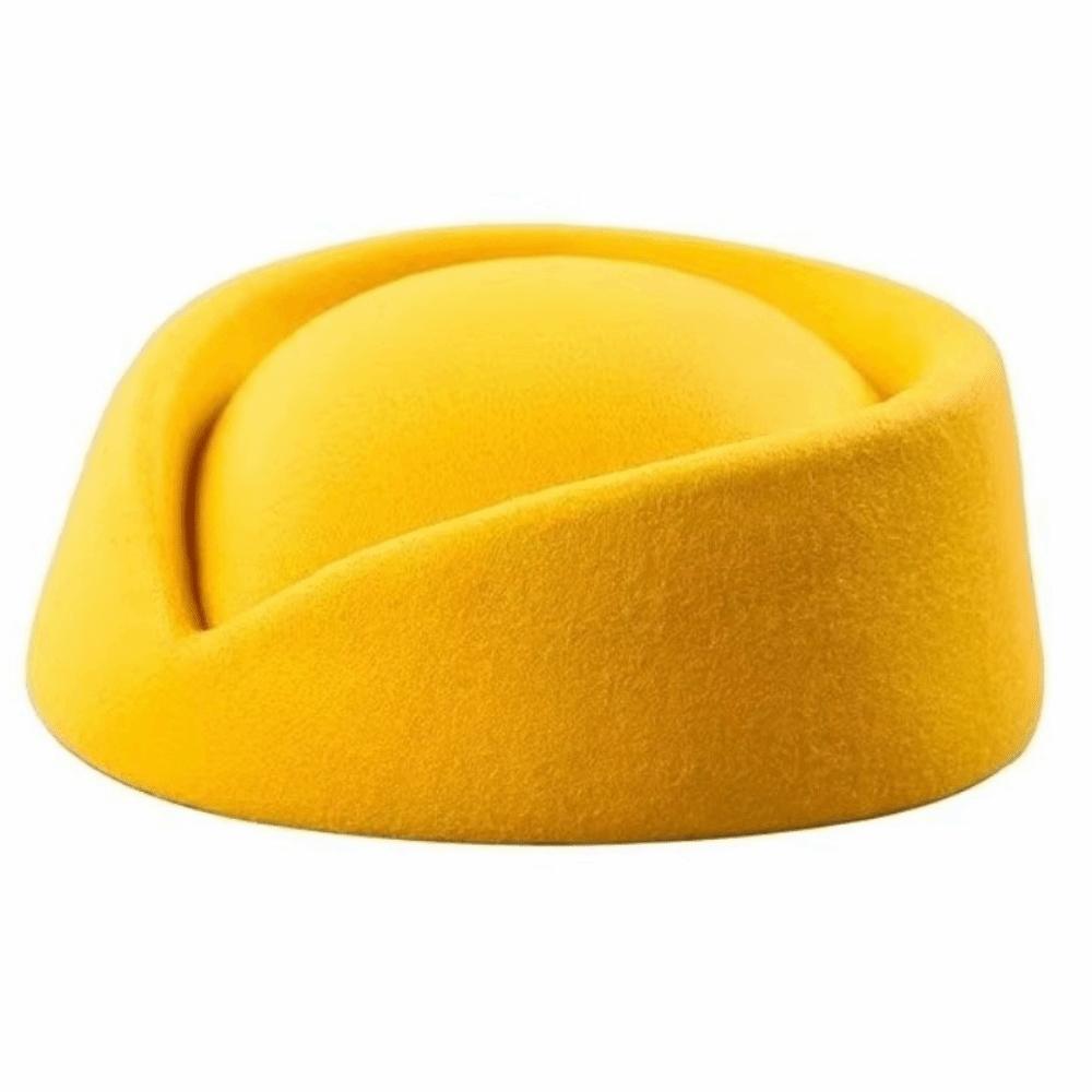 Formal Stewardess Hat Solid Felt Beret Fashion Flight Attendant Hat  Women Headwear