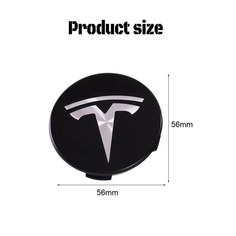 4 Stück für Tesla Model 3 Model Y Abzeichenabdeckungen Radkappen 4 Stück 56mm Radnabendeckel für Tesla Model Y X S 2023 Auto Zubehör Stil