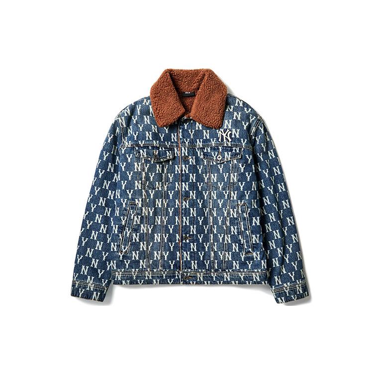 

New MLB Mlb Old Flower Denim Jacket Unisex Denim Blue 3ADK04016-50BLS XS