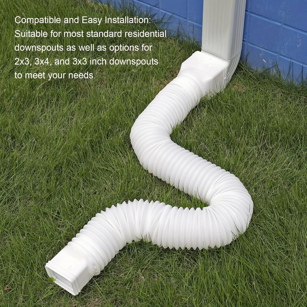 Flexible Downspout Extension for Gutter Drainage - 21 To 68 Inches, Easy Installation, Waterproof Rainwater Drainage System, Rainwater Management