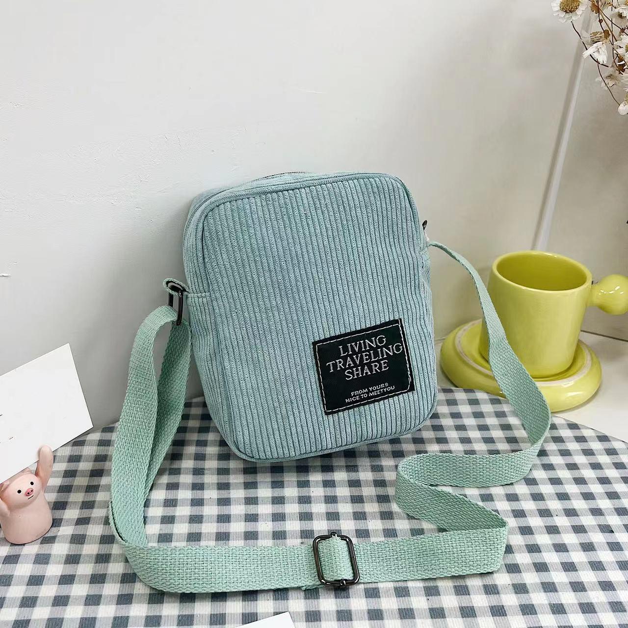 

Модные однотонные мягкие вельветовые сумки на плечо, женские уличные портативные ретро туалетные принадлежности, сумки через плечо для хранения помады и наушников светло-синий