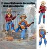 Spooky Skeleton Banjo Halloween Decoration With Vibrant Red And Yellow Plaid Design For Home Party Supplies Durable Plastic Construction