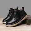 Kézi varrású Valódi Bőr Férfi Csizma Kényelmes Alkalmi Bőr Cipő Férfiaknak Bokacsizma Nagy Méretű Munkavédelmi Cipő