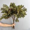 Artificial Norfolk Pine Branch Christmas Ornament with Soft Glue Hand-Rolled Pine Needles In Green