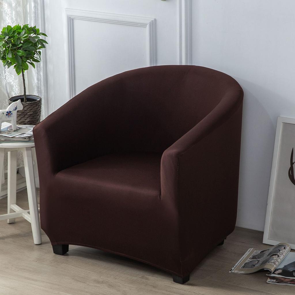 Solid Color Thickened Silver Fox Velvet Sofa Cover Milk Silk Semi-circular Arc Sofa Chair Cover Internet Cafe Single Sofa Cover