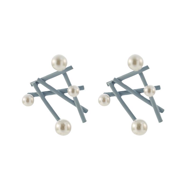 

Свежие искусственные жемчужные синие серьги мода без проколотых ушей клипсы