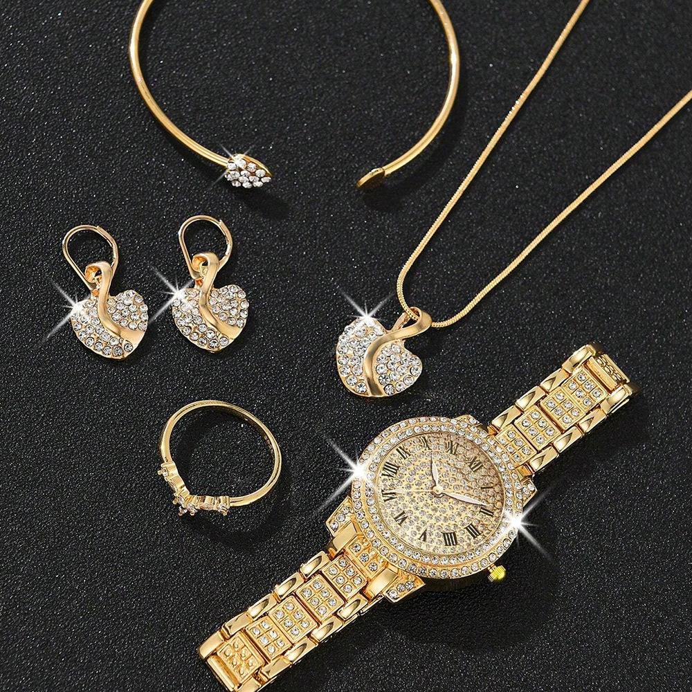 Cornucopia Diamond Women's Watch Set Premium Roman Quartz Watch Just Strap Watch