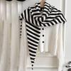 Cashmere Striped Scarf Plush Cape Wraps Simple Winter Shawl  Women/Men