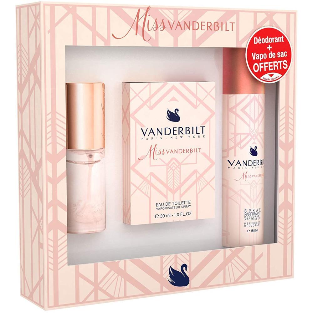 Gloria Vanderbilt - Dárková sada Miss Vanderbilt toaletní voda 30ml + Deodorant ve spreji 150ml + Kapesní rozprašovač 15ml -