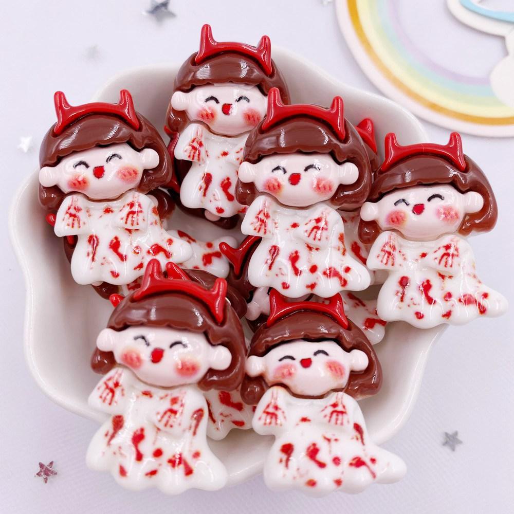 Bunte Harz Großer Kürbis Geist Schädel Flatback Cabochon Stein Figuren 10 Stück DIY Schleife Halloween Zubehör Scrapbook Bastelarbeiten