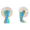 Estele 24Kt Gold Plated Enamel Overlapping Stud Earrings for Women, One Size (368/712 ER)