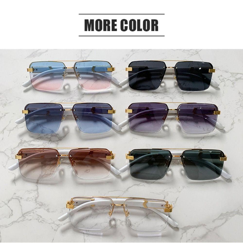 UV 400 Men Sunglasses Marble Pattern Driving Eyewear Fashion Rimless Sunglasses Female