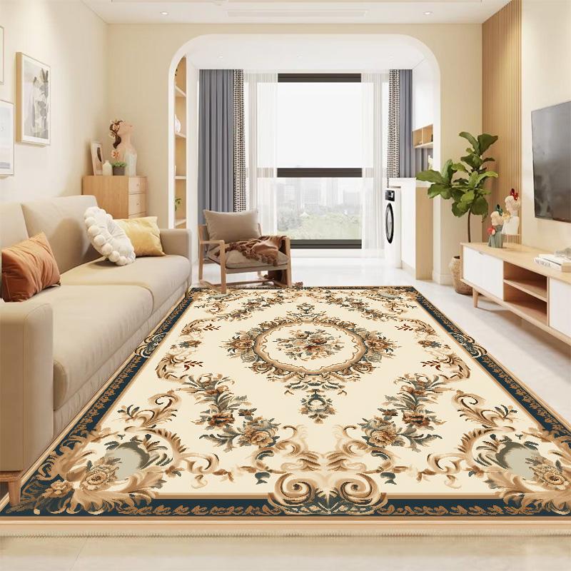 European Style Gorgeous Carpet for Living Room Golden Luxury Area Rug for Bedroom Washable Home hall Decoration Soft Floor Mat
