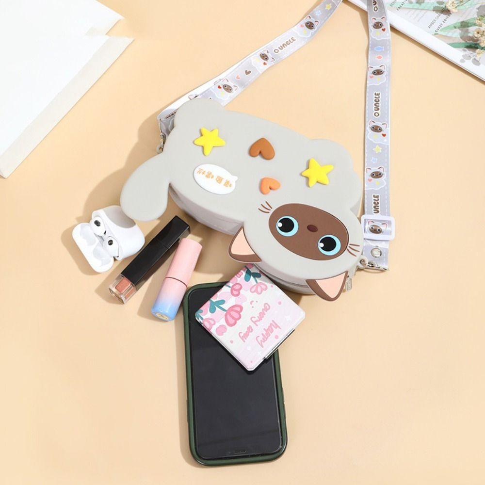 

Kawaii Black Cat Silicone Bag Cartoon Kitty Crossbody Bag Fashion Siamese Cat Bag Kids