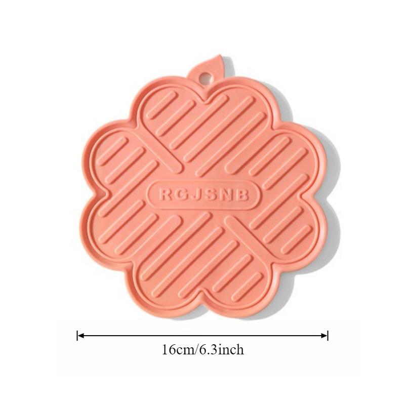 1pc Heat-Resistant Pads Color-Changing When Heated Soft Rubber Pot Holders Burn-Proof Kitchen Household High-Temperature Pads
