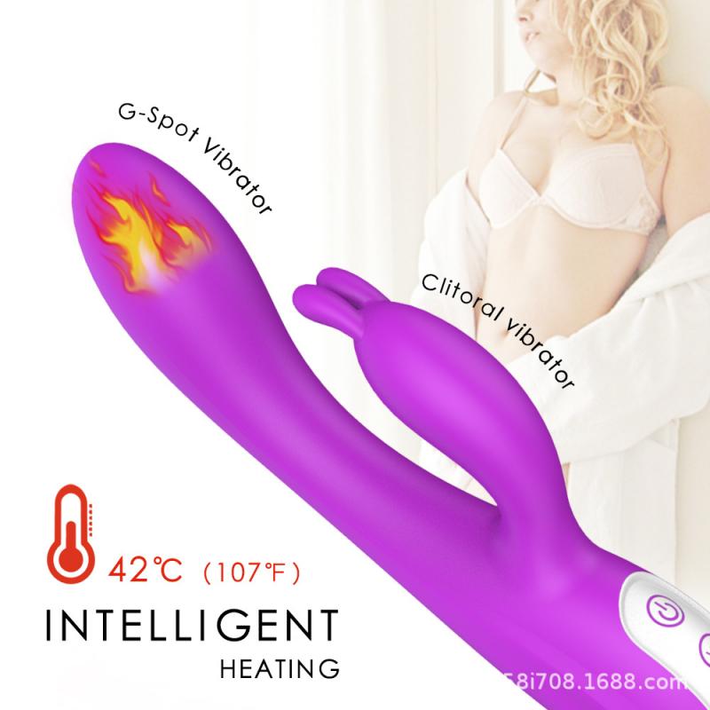 G Spot Couple Vibrator with Heating Function Clitoris G-spot Stimulation Waterproof Dildo with Vibrations Dual Motor Stimulator for Women Couple Fun