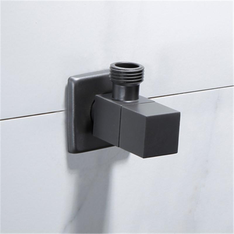 Tuqiu Gebürstetes Gold Winkelventil Wasserregelventil Graues Eckventil Badezimmer Armatur Wasserhahn 1/2*1/2 Edelstahl Schwarz