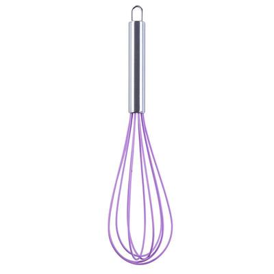 Silicone Manual Egg Whisk with Stainless Steel Handle