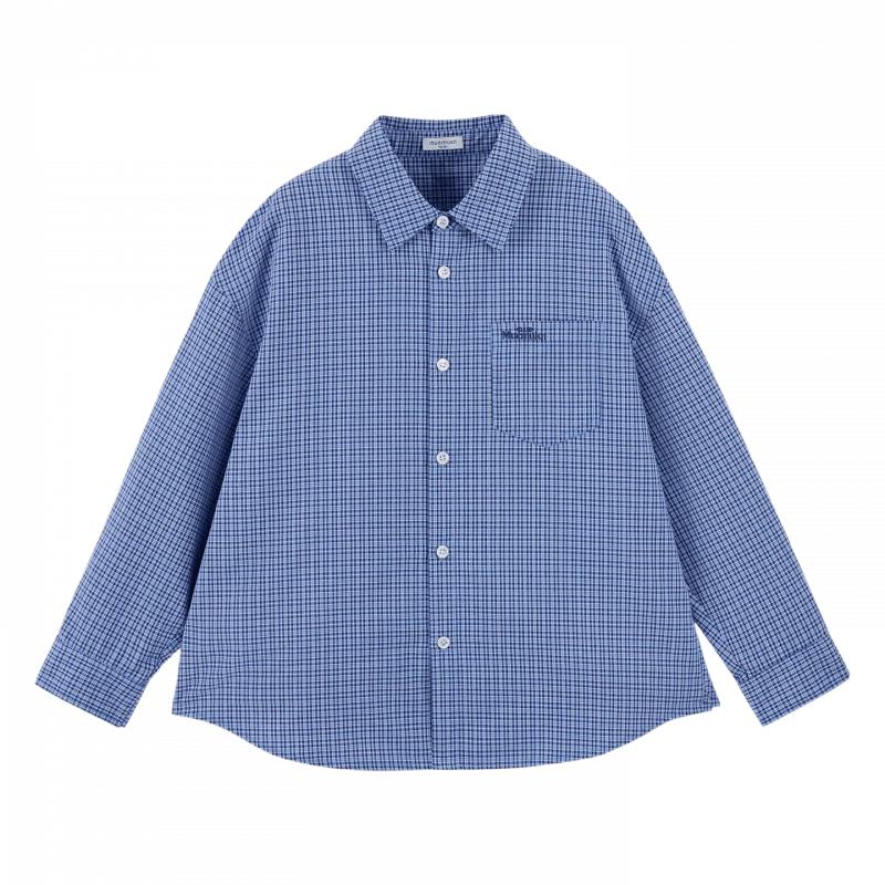 Mucmukn Unisex Vintage Plaid Cotton Blend Shirt