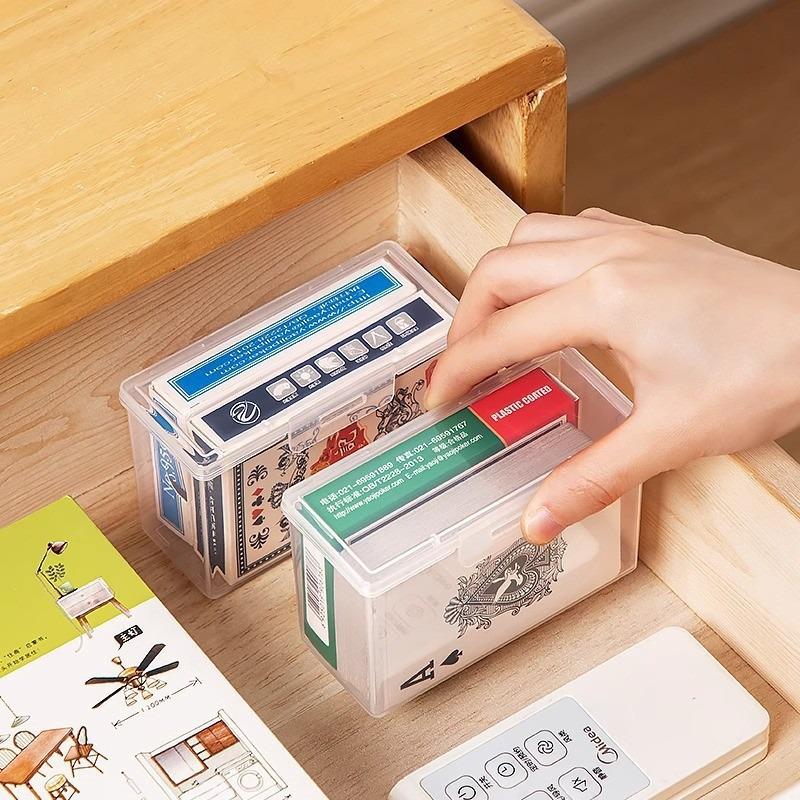 Transparent Playing Card Organizer - Plastic Storage Box for ID and Game Cards