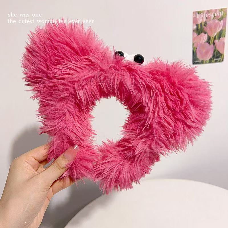 Funny Plush Cartoon Headband Cute Girl Heart Ugly Cute Face Headband Grotesque Fried Hair Ugly Doll Fluffy Hair Accessories
