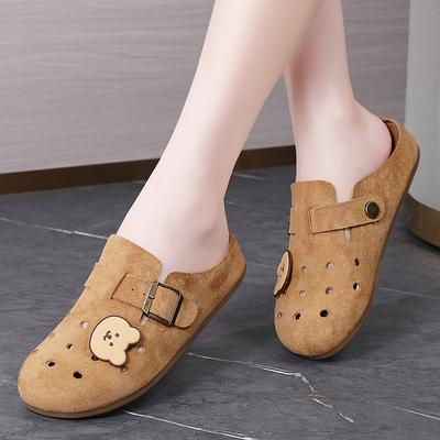 Neue Damen Wildleder Clogs Hausschuhe Weiche Innensohle Sandalen mit Fußgewölbeunterstützung Schuhe Outdoor Strand Wildleder Clogs Hausschuhe Damen Sandalen