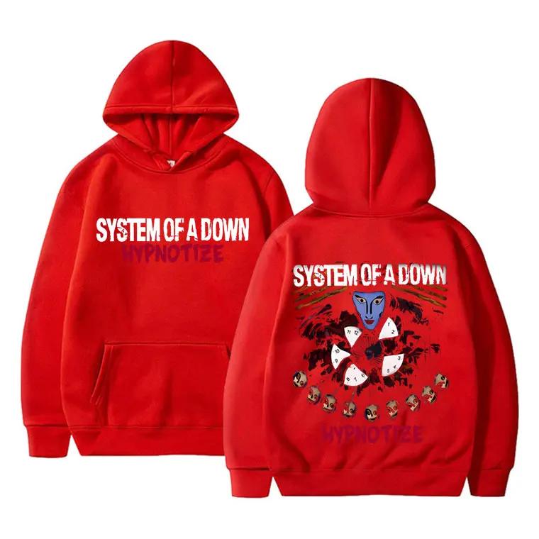 Vintage Rockband System Of A Down Hypnotize Print Hoodie Heren Alternatief Metal Muziek Sweatshirt Heren Gothic Harajuku Streetwear M marineblauwe kleur