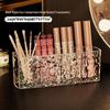 Lux Water Ripple Cosmetic Organizer with Mirror: Rectangular Divided Box for Lipstick & Eyebrow Pencil Storage.