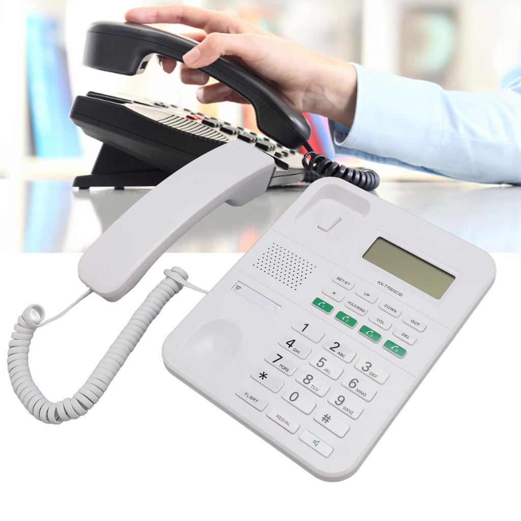 Corded Landline Phone 4 Levels Volume and 5 Levels LCD Brightness   Caller ID HD 16 Bit Display English Corded Phone