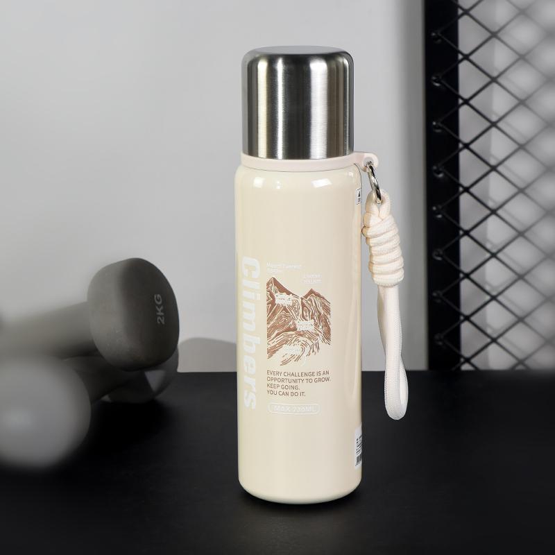 

Термос из нержавеющей стали большой емкости, портативный термос, изолированный стакан с веревкой, термобутылка 730 мл 730ml