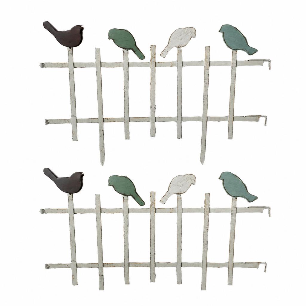 Decorative Bird Garden Fence Panel for Climbing Plants, Outdoor Iron Art Trellis Border Edging