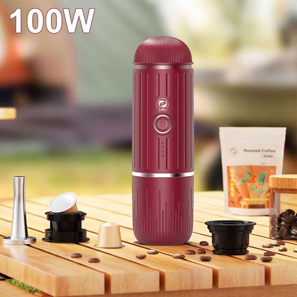 Portable Coffee Maker Electric Espresso Machine Compatible with Capsule & Ground Coffee Travel Coffee Maker 2 In 1 for Hiking