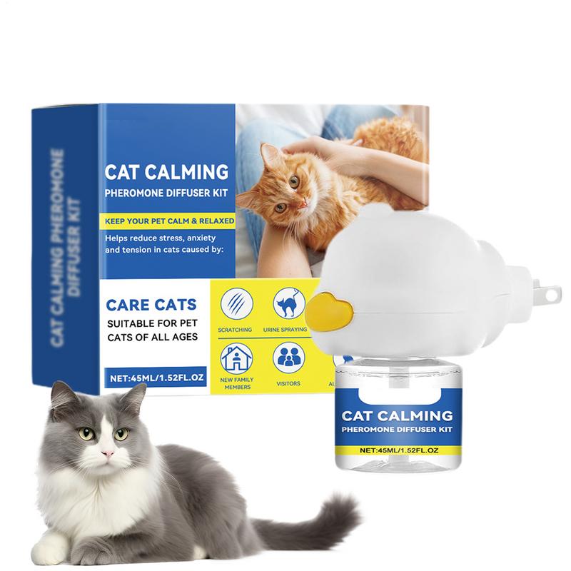45ml Cat Calming Diffuser Cat Emotion Diffuser Long Lasting Pheromone Plug-in Relaxants Cat Calm Relaxing Reduce Fighting