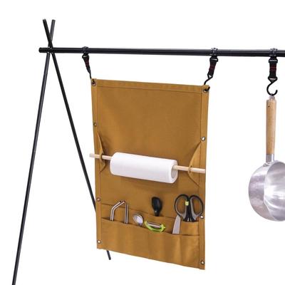 Outdoor Camping Tableware Storage Bag Portable Hanging Canvas Utensil Tissue Storage Bag Tent