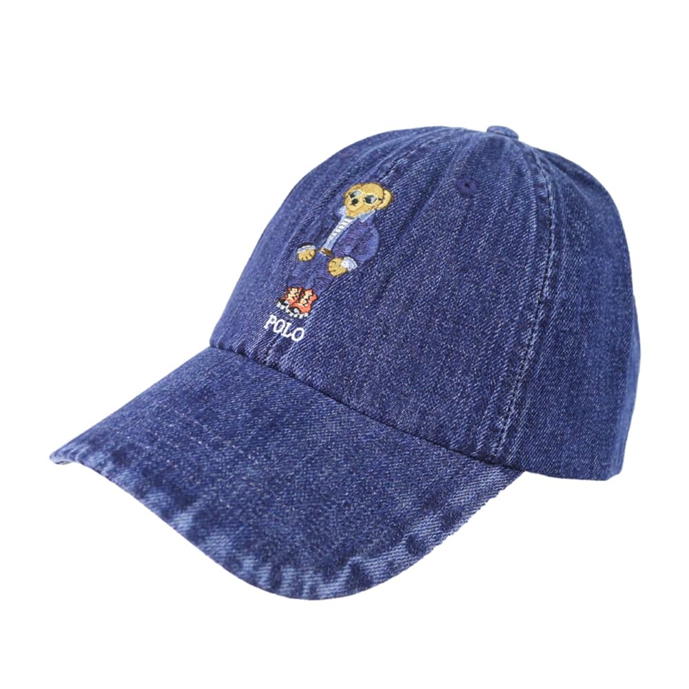 

POLO Ralph Lauren and Polo Bear Embroidered Cap JACKET Men s Women s Hat, 01080220, DENIM/NAVY [Used]